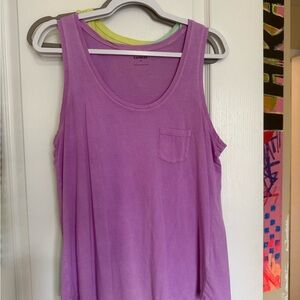 Express Lavender Scoop Neck Tank with Chest Pocket